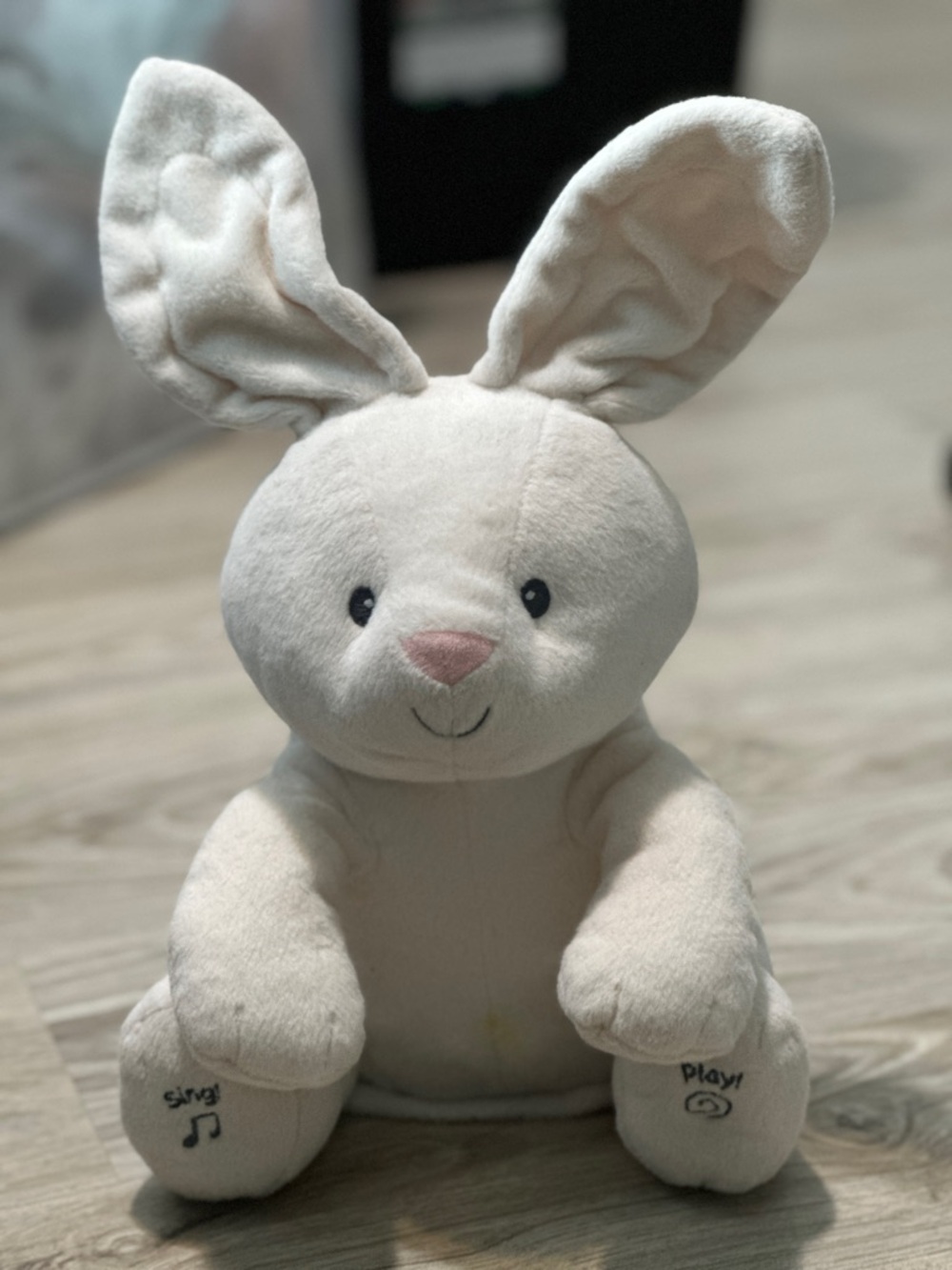 Baby GUND Bunny Animated Plush Singing Peekaboo Toy 12”